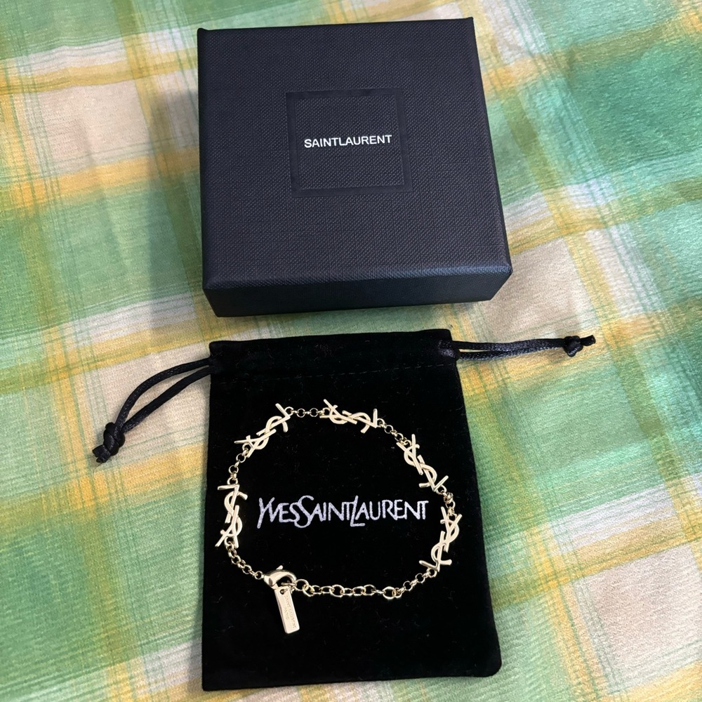 Saint Laurent Chain Ysl Logo Bracelet
